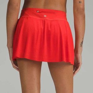 Lululemon Pleat to Street Mid Rise Skirt Hot Heat Red Athletic Skort Size 10